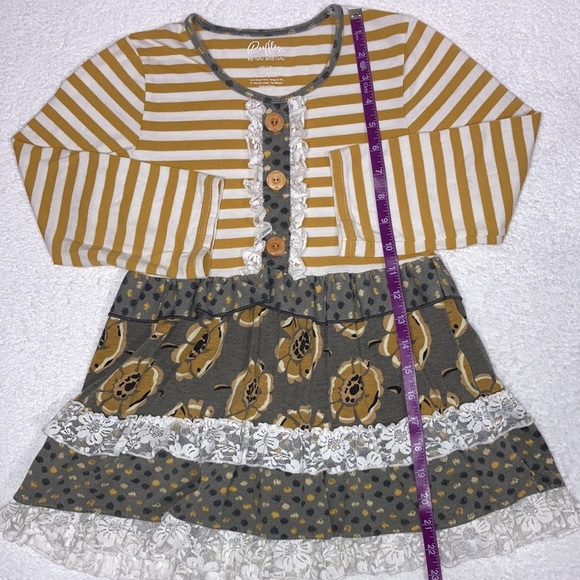 Ruffles by tutu and lulu striped floral king sleeve lace tunic dress 7/8 - Picture 4 of 8